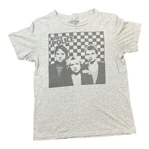 Aeropostale The Police Band Graphic Tee Heather Gray Short Sleeve Shirt M